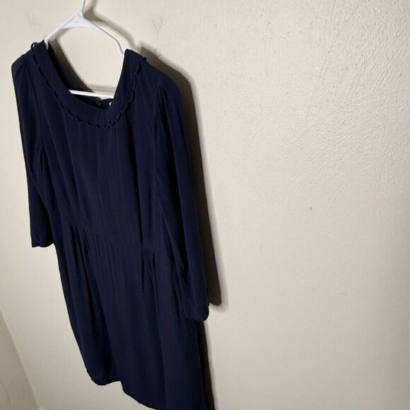 Boden Navy Blue Quarter Sleeve Fit and Flare Dress - Women’s US 10 - Picture 3 of 8